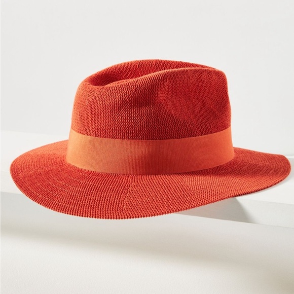 SWIFTIE Anthropologie Womens ORANGE Rowen Rancher Boho Western Hat Cotton Blend - Picture 2 of 16